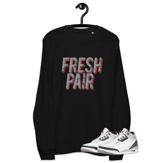 Jordan 3 Cement Grey Fresh Pair Black sweatshirt