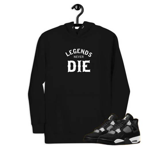 Jordan 4 White Thunder Legends black Hoodie