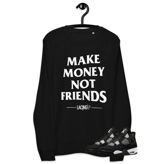 Jordan 4 White Thunder make money black sweatshirt