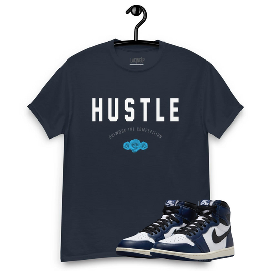 Jordan 1 OG Navy Hustle navy blue tee