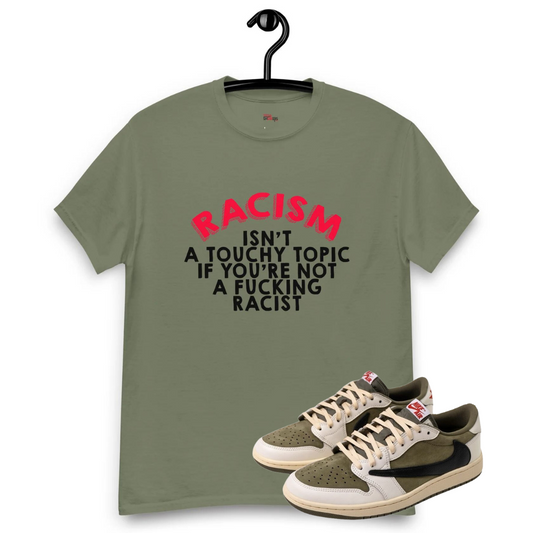 Travis Scott X Air Jordan 1 Low OG Medium racism Olive  tee