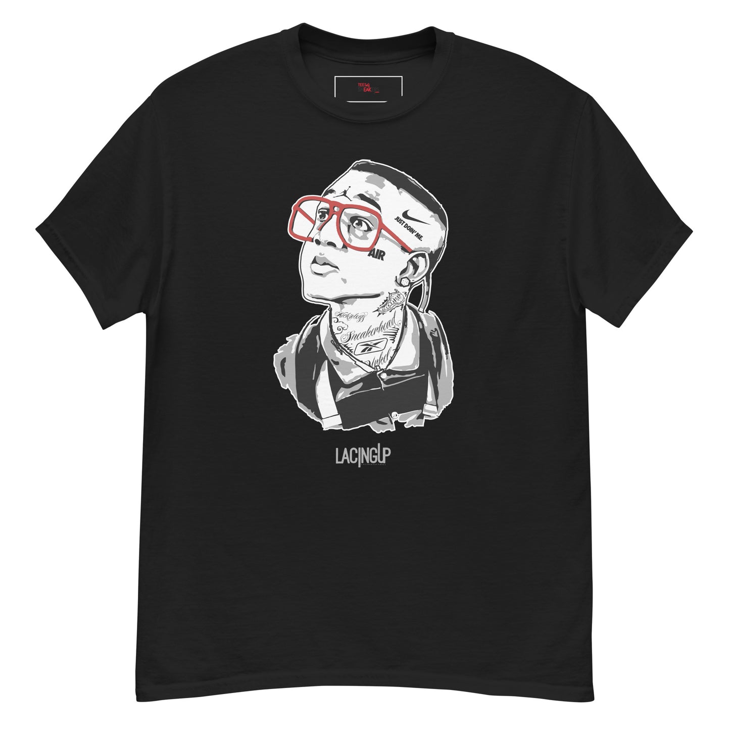 Jordan 4 white thunder Urkel black tee