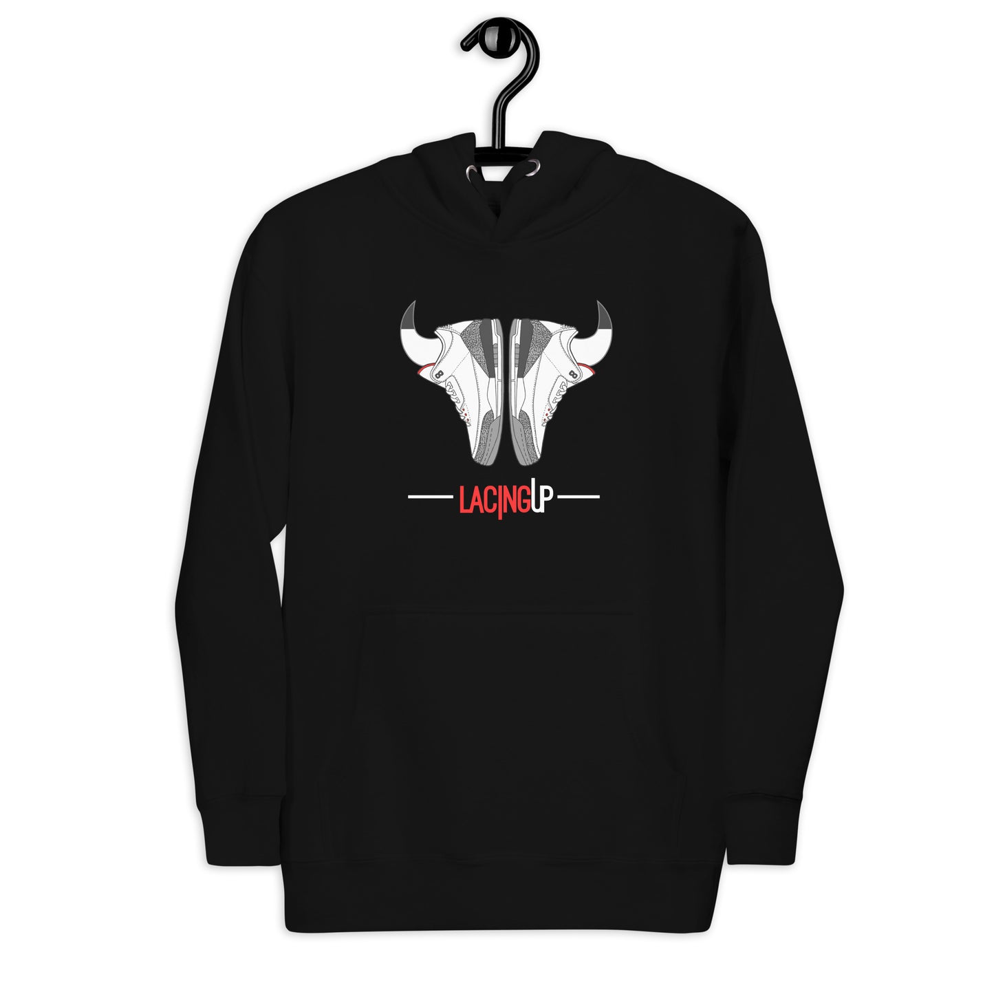 Jordan 3 Grey Cement horns black Hoodie